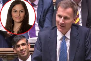 Chancellor Jeremy Hunt delivers the Autumn Statement and (inset) Enfield Council leader Nesil Caliskan