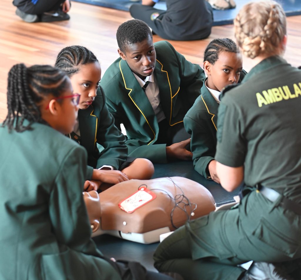 Children attending the lifesaving course organised by London Ambulance Service