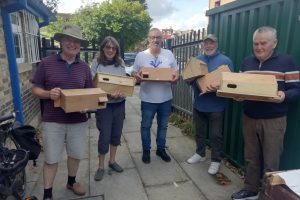 Swift boxes made by Men's Shed volunteers