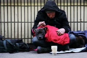 A homeless man in London