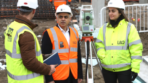 Sir Sadiq Khan on a London building site (credit GLA)