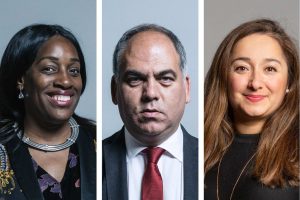 Enfield borough's three MPs; Kate Osamor, Bambos Charalambous and Feryal Clark