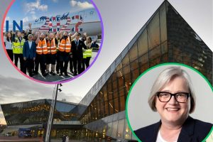 Caroline Russell (inset right) has complained about Khan's trip with United Airlines (inset left)