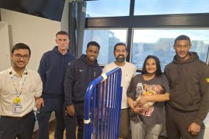 Spurs stars including Ryan Sessegnon (centre) visited patients at North Mid