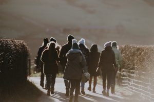 People walking in the countryside
