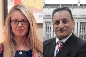 Amy Gallagher (left) and Shyam Batra (right) (credit SDP/shyambatra4mayor.london)