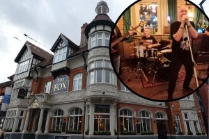 The Fox pub and (inset) covers band Redriffe playing there last year