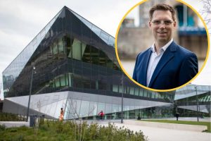 City Hall and (inset) Lib Dem mayoral candidate Rob Blackie