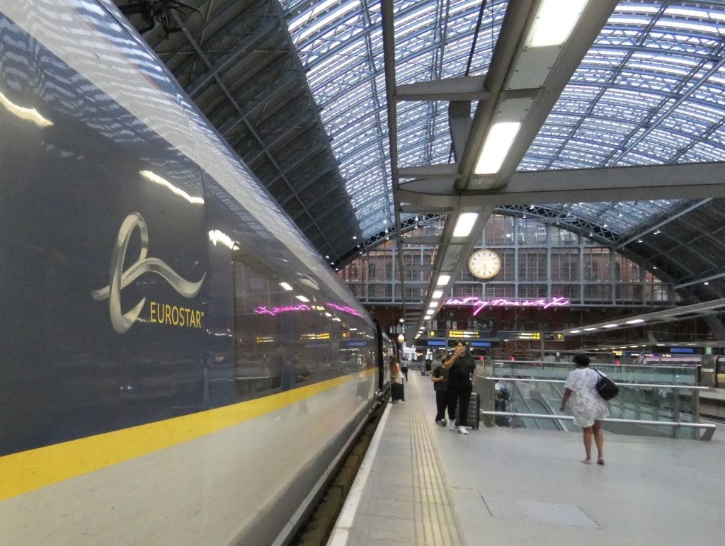 A Eurostar train at St Pancras Station