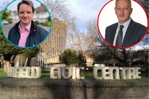Tory James Hockney (left) clashed with Labour's Tim Leaver (right) at Enfield Civic Centre last week