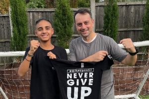 Costas Kroustis (right) with friend Mikey Poulli