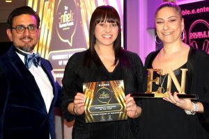 Garry Kousoulou (left) with one of last year's award winners