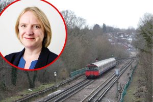 The Piccadilly Line in Oakwood and (inset) Joanne McCartney