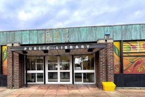 The artwork by Dan Maier at Southgate Library