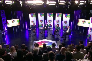 The four candidates at the BBC hustings event (credit BBC)