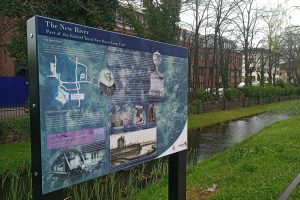 One of the New River Loop interpretation boards in Southbury Road