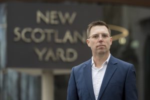 Rob Blackie outside New Scotland Yard (credit Andrew King Photography)