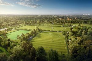Aerial view of the proposed training pitches on the northern half of the former Whitewebbs Park Golf Course (credit THFC)