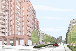 Sketch of plans for a revised phase 2b of Alma Estate's redevelopment