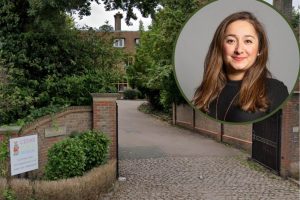 The entrance to Cedar Park Nursery and (inset) Enfield North MP Feryal Clark, who has slammed the closure
