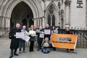 The Public Interest Law Centre legal team with Sean Wilkinson (fifth from left) and supporters outside the High Court