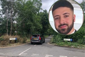 Police at Cooks Hole Road in Enfield and (inset) Kyle Clifford