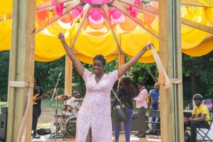 Chinelo Anyanwu officially opens the new Pavilion on the Green in Edmonton (credit Enfield Council)
