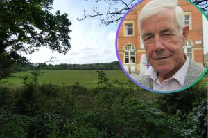 The Green Belt land earmarked for de-designation by Enfield Council and (inset) Hugh Marylebone)