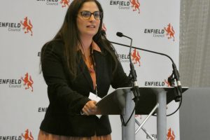 Nesil Caliskan at the 2022 local election count, when the Labour group lost eight seats to the Tories