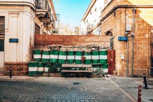 A makeshift dividing wall into Nicosia