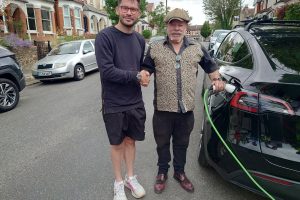 Enfield resident Marcus with Rick Jewell, cabinet member for transport and waste at Enfield Council