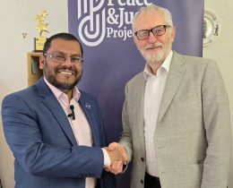 Khalid Sadur with Your Party co-founder Jeremy Corbyn