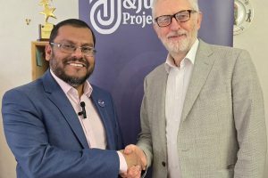Khalid Sadur with Your Party co-founder Jeremy Corbyn
