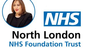 The new North London NHS Foundation logo and (inset) chief executive Jinjer Kandola MBE