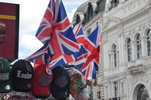 Union Flags in Piccadilly Circus