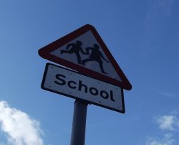 'School ahead' road sign