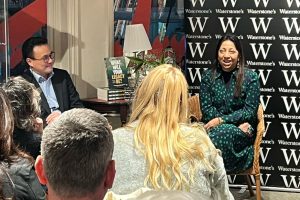 Sangeeta Waldron speaking at the Waterstones book launch last week