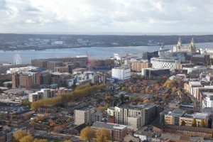 A view across Liverpool, the River Mersey and the Wirral