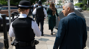 Sadiq Khan with police officers in London (credit GLA)