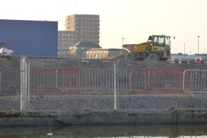 Construction work is ongoing at Meridian Water