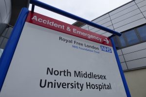 The accident and emergency unit at North Middlesex University Hospital