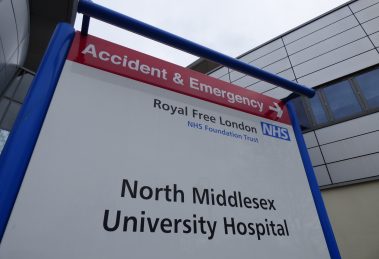 The accident and emergency unit at North Middlesex University Hospital