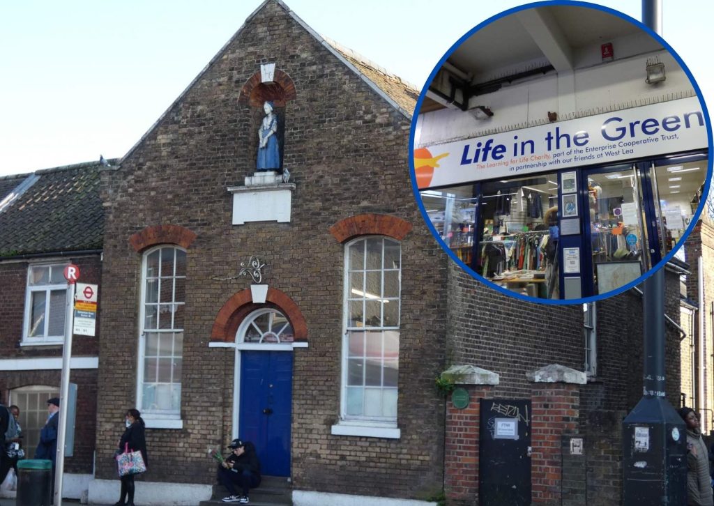 Edmonton Charity School and (inset) the Learning for Life Charity