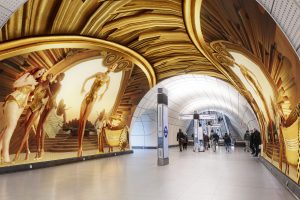 Concept image of the proposed wraparound digital video advertisements on the Elizabeth Line (credit Global)