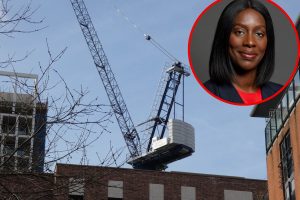 Housebuilding in London and (inset) Florence Eshalomi MP