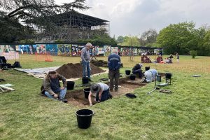The first Unlocking Broomfield archaeological dig last weekend (credit EAS)
