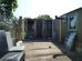 Many structures at Barrowfield Allotments have windows, doors and chimneys