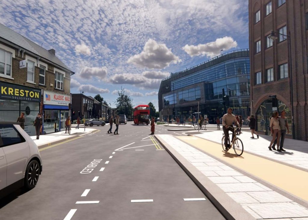 A new cycle lane is proposed along London Road (credit Enfield Council)