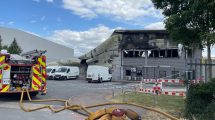 The aftermath of the Mollison Avenue warehouse fire (credit Clara Aberneithie)