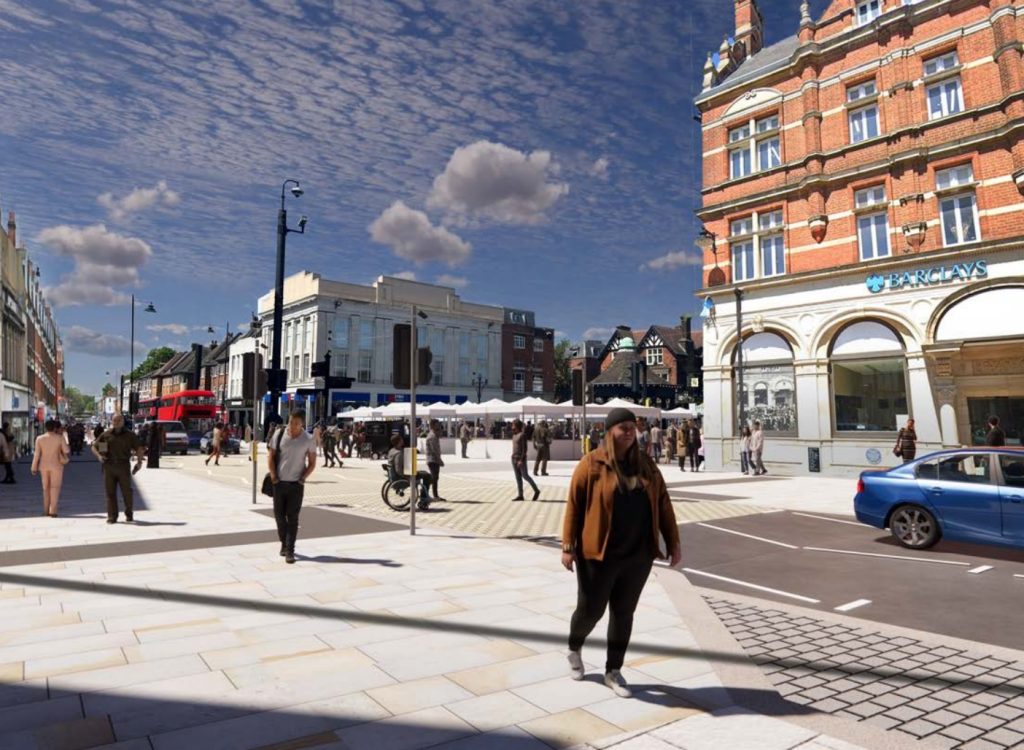 An additional crossing will help people access Market Square (credit Enfield Council)